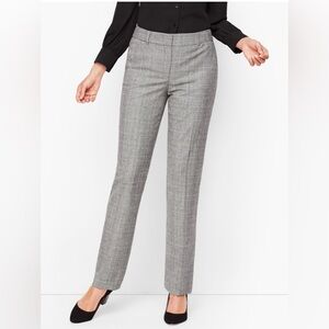 Talbot’s Black/white Glen Plaid High-Waist Straight Pants 4 Petite